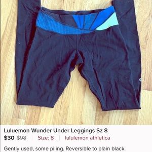 RESERVED Lululemon wunder under leggings